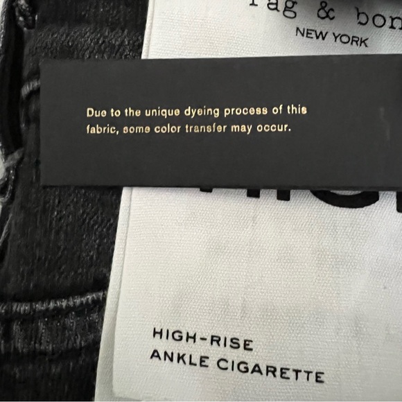 NWT $225 rag & bone | Nina | High Rise Cigarette | Button-fly Jeans in Grafton - Picture 16 of 16